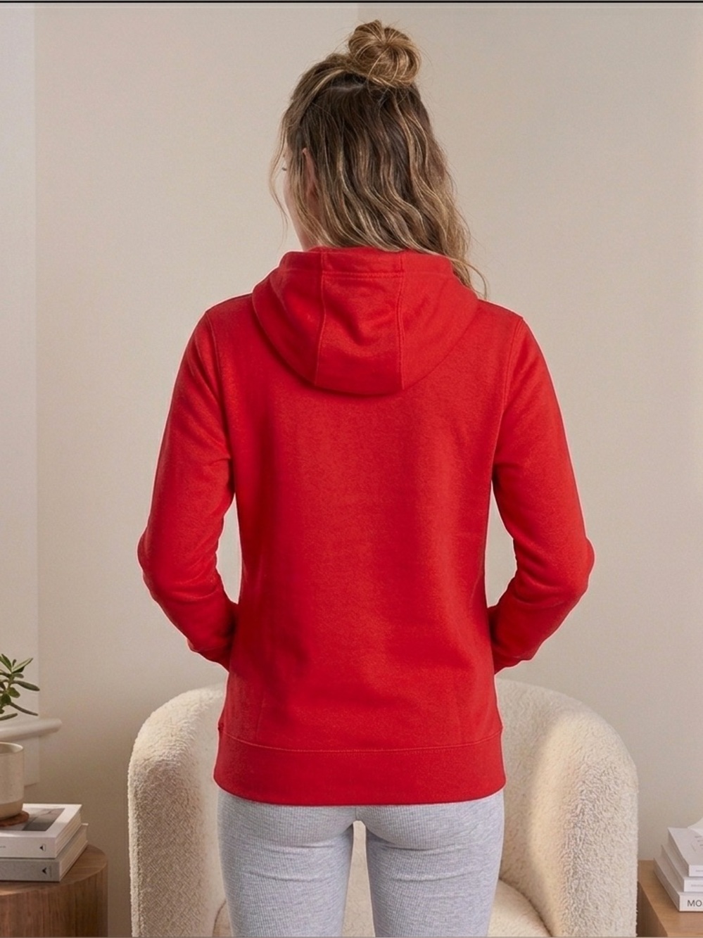 NWT Nike Cheer Red Graphic Outline Swoosh Fleece Pullover Hoodie - Picture 2 of 6